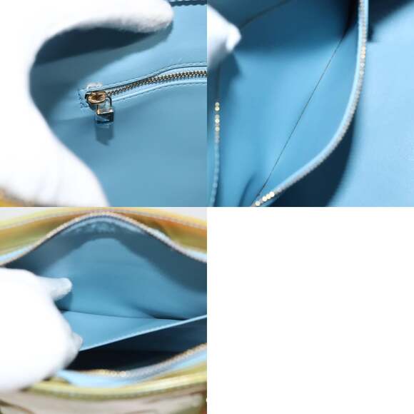 LOUIS VUITTON Monogram Vernis Houston Hand Bag Baby Blue M91005 - Picture 13 of 13